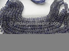Iolite Micro Faceted Roundelle Shape Beads